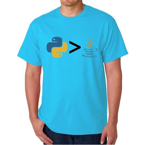 Python Is Greater Than Java Graphic Printed T-shirt