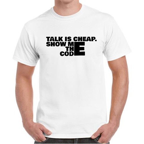 Talk Is Cheap Show Me The Code Graphic Printed T-shirt