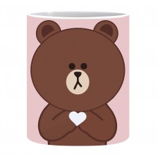 Baby Bear Brown Pink Ceramic Printed Mug