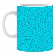 Black Lines Blue Ceramic Printed Mug