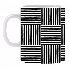 Black lines Square design Ceramic Printed Mug