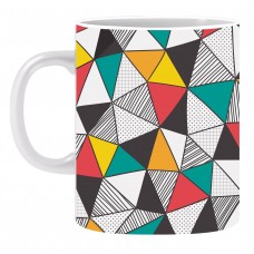 Multi Triangle Design Ceramic Printed Mug
