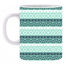 Seamless Pattern Green Blue Ceramic Printed Mug
