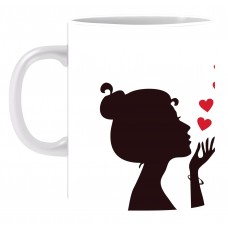 With Love Red White Ceramic Printed Mug