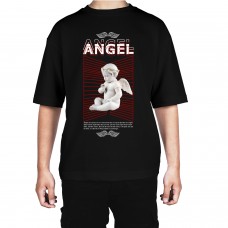 Men's Angel Boy Graphic Printed Oversized T-shirt