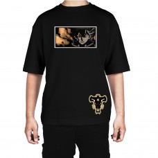 Men's Asta Black Graphic Printed Oversized T-shirt