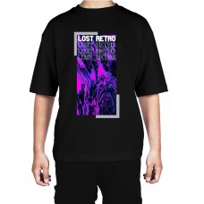 Men's Lost Retro Graphic Printed Oversized T-shirt