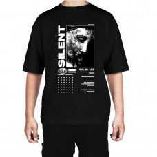 Men's Silent Graphic Printed Oversized T-shirt