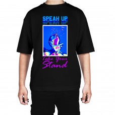 Men's Speak Up Graphic Printed Oversized T-shirt
