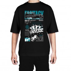 Men's Universe Graphic Printed Oversized T-shirt
