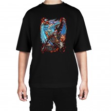 Men's Water Angel And Devi Graphic Printed Oversized T-shirt