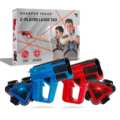 SHARPER IMAGE Two-Player Toy Laser Tag Gun & Vest Armor Set for Kids, Safe for Children and Adults, Indoor & Outdoor Battle Games, Combine Multiple Sets for Multiplayer