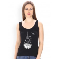 Bulb Butterflies Graphic Printed Tank Tops
