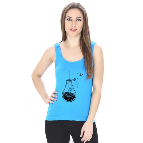 Bulb Butterflies Graphic Printed Tank Tops