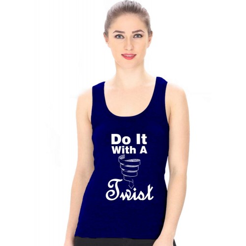 Do It With A Twist Graphic Printed Tank Tops