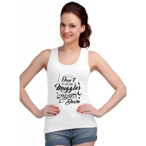 Don't Let The Muggles Get You Down Graphic Printed Tank Tops