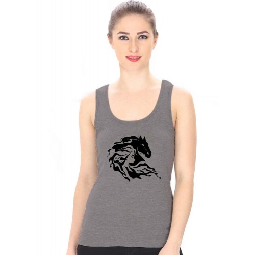 Horse Snow Graphic Printed Tank Tops