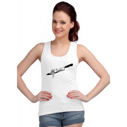 Knife Nature Graphic Printed Tank Tops
