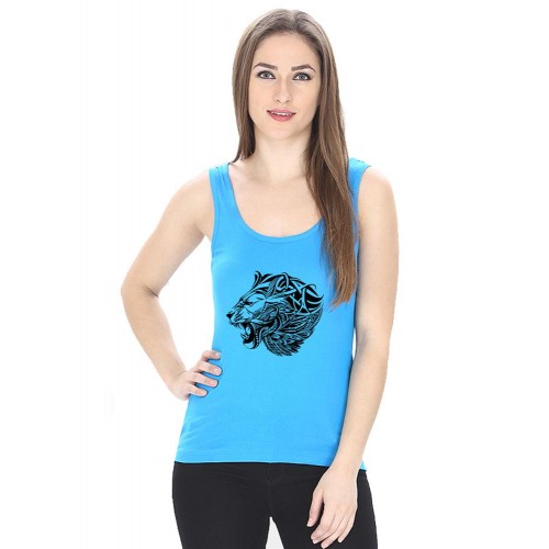 Lion Face Graphic Printed Tank Tops