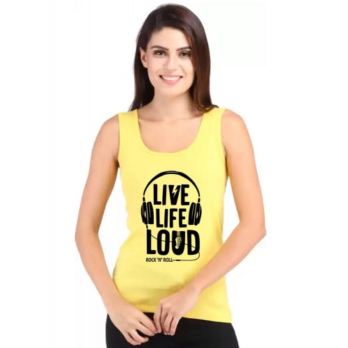 Live Life Loud Graphic Printed Tank Tops