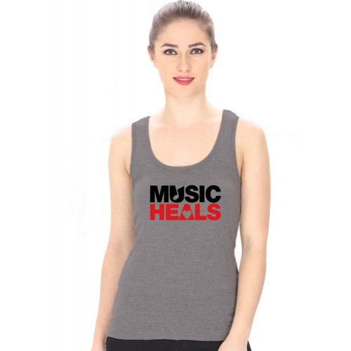 Music Heals Graphic Printed Tank Tops