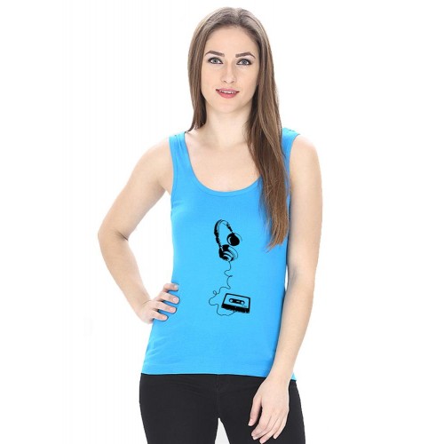 Music Life Graphic Printed Tank Tops