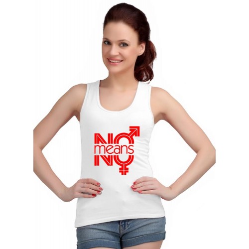 No Means No Graphic Printed Tank Tops