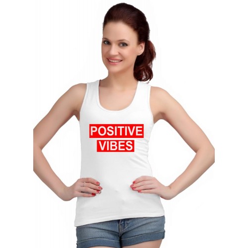 Positive Vibes Graphic Printed Tank Tops