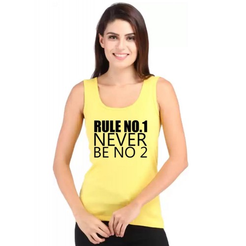 Rule No 1 Never Be No 2 Graphic Printed Tank Tops
