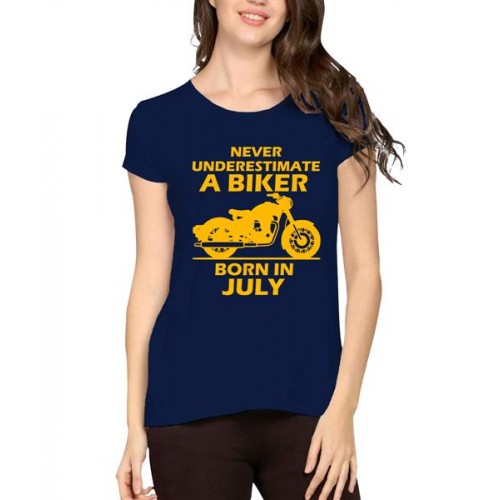 A Biker Born In July Graphic Printed T-shirt
