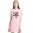 Women's Cotton Biowash Graphic Printed T-Shirt Dress with side pockets - Attitude Mera