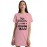 Women's Cotton Biowash Graphic Printed T-Shirt Dress with side pockets - Beach My Happy Place