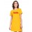 Women's Cotton Biowash Graphic Printed T-Shirt Dress with side pockets - Bhai Bahen