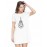 Caseria Women's Cotton Biowash Graphic Printed T-Shirt Dress with side pockets - Bulb Fish