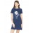 Caseria Women's Cotton Biowash Graphic Printed T-Shirt Dress with side pockets - Catch Me Astronaut