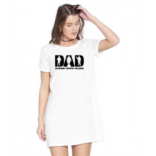 Dad The Veteran The Myth The Legend Graphic Printed T-shirt Dress