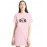 Caseria Women's Cotton Biowash Graphic Printed T-Shirt Dress with side pockets - Dog Lover