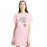 Caseria Women's Cotton Biowash Graphic Printed T-Shirt Dress with side pockets - Dream Tea