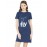 Women's Cotton Biowash Graphic Printed T-Shirt Dress with side pockets - Fly