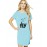 Women's Cotton Biowash Graphic Printed T-Shirt Dress with side pockets - Fly