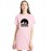 Women's Cotton Biowash Graphic Printed T-Shirt Dress - Hakuna Matata