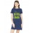 Women's Cotton Biowash Graphic Printed T-Shirt Dress with side pockets - High On Chai