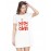 Caseria Women's Cotton Biowash Graphic Printed T-Shirt Dress with side pockets - High On Chai