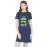 Women's Cotton Biowash Graphic Printed T-Shirt Dress with side pockets - I'M Pahadi