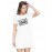 Women's Cotton Biowash Graphic Printed T-Shirt Dress with side pockets - I'm The Boss