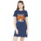 Women's Cotton Biowash Graphic Printed T-Shirt Dress with side pockets - Kadak Pahadi