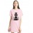 Caseria Women's Cotton Biowash Graphic Printed T-Shirt Dress with side pockets - Let The Music Play