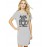 Caseria Women's Cotton Biowash Graphic Printed T-Shirt Dress with side pockets - Look Great On Camera