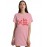Women's Cotton Biowash Graphic Printed T-Shirt Dress with side pockets - Love Always Wins