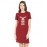 Caseria Women's Cotton Biowash Graphic Printed T-Shirt Dress with side pockets - Miles To Ride